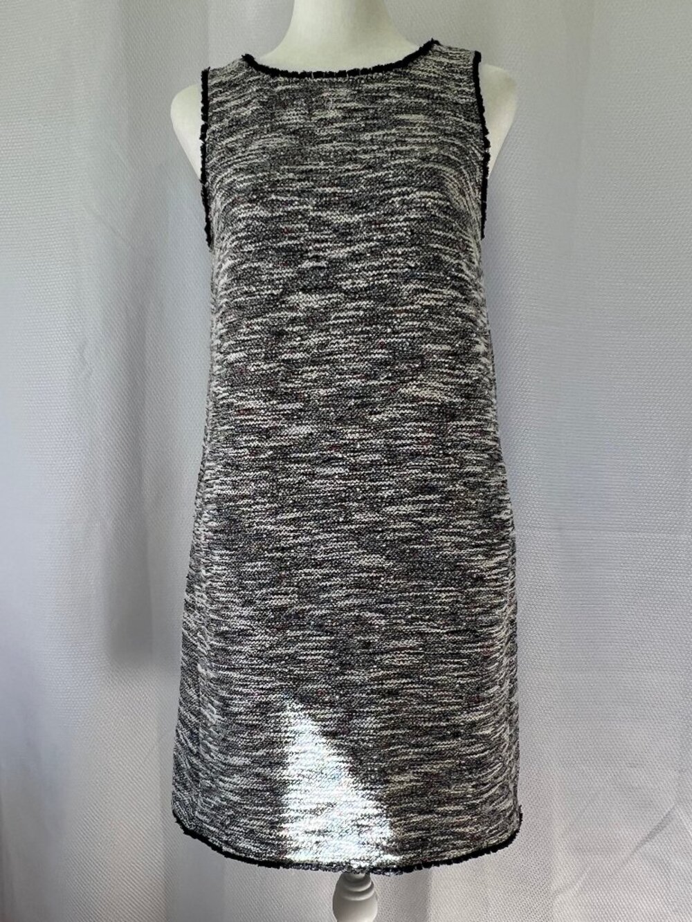 LOFT Fringe Tweed Shift Dress